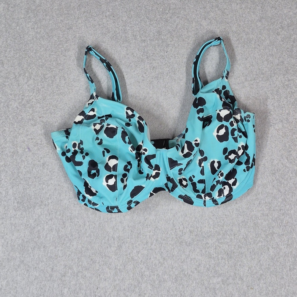 Elomi Women Bra 34K Blue Animal Print Underbust Underwired Strap